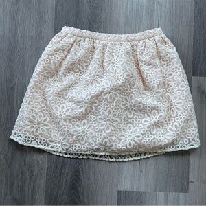 Hucklebones London Battenberg Gathered Cream Lace Skirt